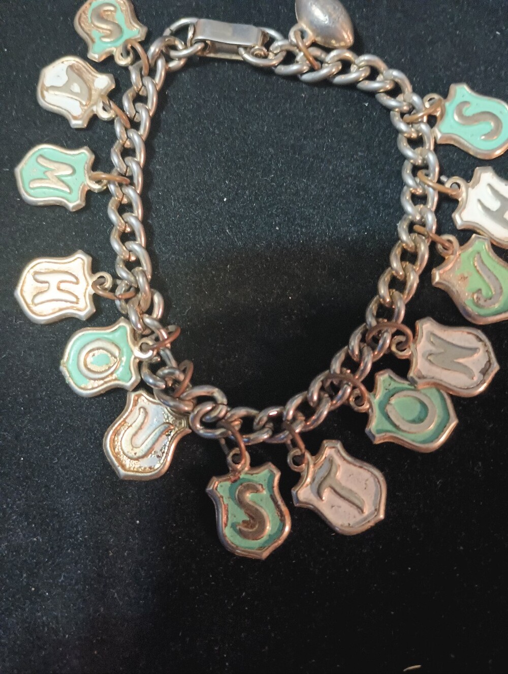 Vintage School Spirit Charm Bracelet. Sam Houston JHS - Picture 4 of 7